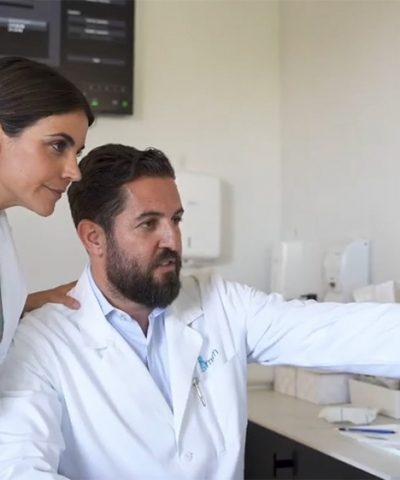 Abi y Jackie revisando una ecografía